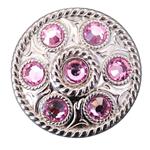 NICKLE FINISH PINK CONCHOS WHEEL SHAPE WITH ROPE EDGE