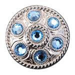 NICKLE FINISH BLUE CONCHOS WHEEL SHAPE WITH ROPE EDGE