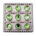 NICKLE FINISH GREEN CONCHOS SQUARE SHAPE