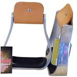 HILASON WESTERN HORSE SADDLE ALUMINIUM BELL STIRRUPS WITH BLACK PAD