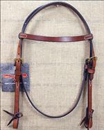 GOLDEN HARNESS CIRCLE Y HORSE BROWBAND HEADSTALL SINGLE PLY HARNESS LEATHER