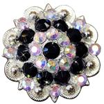 BLACK AB CRYSTALS BERRY CONCHO RHINESTONE HEADSTALL SADDLE TACK BLING COWGIRL