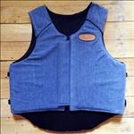 YOUTH NEW HILASON DENIM PRO RODEO HORSE BULL RIDING PROTECTIVE VEST