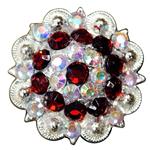 RED AB CRYSTALS BERRY CONCHO RHINESTONE HEADSTALL SADDLE TACK BLING COWGIRL