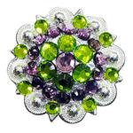 GREEN PURPLE CRYSTALS BERRY CONCHO RHINESTONE HEADSTALL SADDLE TACK BLING COWGIR