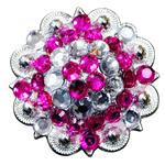 HOT PINK CLEAR CRYSTALS BERRY CONCHO RHINESTONE HEADSTALL SADDLE TACK BLING