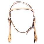 HILASON WESTERN LEATHER HORSE BROWBAND HEADSTALL RUSSET