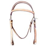 HILASON WESTERN LEATHER HORSE BROWBAND HEADSTALL - LIGHT OIL