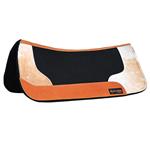 FP809-A HILASON WESTERN WOOL FELT GEL SADDLE PAD W/ COWHIDE LEATHER - BLACK