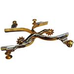 HILASON STAINLESS STEEL LADIES ROPING SPURS WITH 10 POINTS SOLID BRASS ROWEL