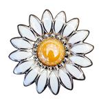 WHITE ENAMEL AND ORANGE STONE FLORAL CONCHO SADDLE HEADSTALL TACK BLING COWGIRL