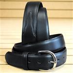 CLASSIC OILED WESTERN GENUINE LEATHER STRAIGHT MENS BELT BLACK MADE IN THE USA