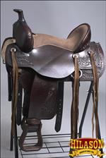 HILASON WESTERN HAND TOOLED LEATHER COWBOY WADE RANCH ROPING SADDLE DARK BROWN