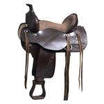 HILASON WESTERN HAND TOOLED LEATHER COWBOY WADE RANCH ROPING SADDLE DARK BROWN