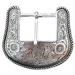 1-1/2 HILASON WESTERN HORSE TACK DIE CAST BELT BUCKLE SILVER PLATED CONCHO