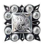 HILASON GERMAN SILVER  1 INCH BERRY SQUARE CONCHOS COWGIRL HEADSTALLS TACK