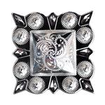 HILASON GERMAN SILVER 1.25 INCH BERRY SQUARE CONCHOS COWGIRL HEADSTALLS TACK