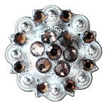 BROWN CRYSTAL BERRY CONCHO RHINESTONE HEADSTALL SADDLE TACK BLING COWGIRL