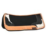 FP823-A HILASON WESTERN WOOL FELT GEL SADDLE PAD W/ LEATHER ALONG BODER - BLACK