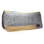 HSFP104 NEW HILASON WESTERN WOOL FELT SADDLE PAD GREY W/ COWHIDE LEATHER
