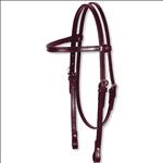 ANTIQUE DARK OIL CIRCLE Y 5/8 in. DOUBLE PLY LEATHER HORSE BROWBAND HEADSTALL