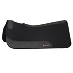 CFP600 HILASON WESTERN WOOL FELT SADDLE PAD HORSE W/ GENUINE WEAR LEATHER BLACK