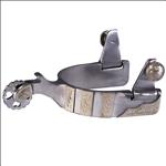 HILASON BRUSHED STAINLESS STEEL LADIES RIDING SPUR CHAP GUARD 3 BARS PATTERN