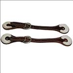 HILASON BURGUNDY LEATHER SPUR STRAPS 1 PLY STITCHED SKIRT LEATHER RAWHIDE TRIM