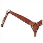 CIRCLE Y REGULAR OIL BASKET WEAVE LEATHER HORSE SHAPED BREAST COLLAR