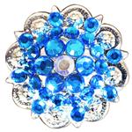 CAPRI BLUE & AB CRYSTALS BERRY CONCHO RHINESTONE HEADSTALL SADDLE TACK BLING