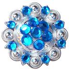 CAPRI BLUE CRYSTAL BERRY CONCHO RHINESTONE HEADSTALL SADDLE TACK BLING COWGIRL