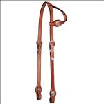 CIRCLE Y HAND TOOLED BASKET WEAVE REGULAR OIL LEATHER HORSE ONE EAR HEADSTALL