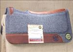 Bayou West 1 Inch Grey In-Set Contoured Wool Felt Neoprene Horse Saddle Pad