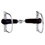 HILASON STAINLESS STEEL SNAFFLE HORSE BIT CHEEK PIECE RACING DEE RUBBER COVERD