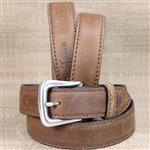 JUSTIN BARK  1-3/8  SILVER PLATED WORKING SPORT LEATHER MENS BELT