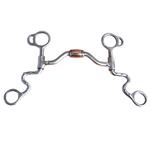 HILASON STAINLESS STEEL HINGED PORTED COPPER ROLLER FUTURITY HORSE BIT