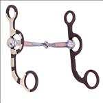 HILASON BROWN ARGENTINE STAINLESS STEEL SNAFFLE MOUTH W/COPPER INLAY