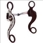 HILASON BROWN STEEL HORSE SHOW BIT 5  SWEET IRON SNAFFLE MOUTH W/ COPPER INLAY