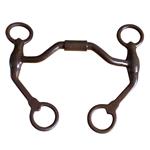 HILASON BROWN STEEL WESTERN TACK HORSE CURB BIT LOW PORT LOOSE CHEEK