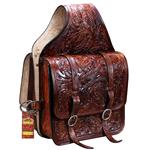 HILASON WESTERN FLORAL ACORN TOOL LEATHER COWBOY TRAIL RIDE HORSE SADDLE BAG