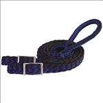 BLUE WEAVER 8 FT BRAIDED NYLON BARREL HORSE TACK REINS CONWAY BUCKLE BIT ENDS