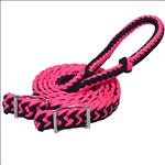 PINK WEAVER 8 FT BRAIDED NYLON BARREL HORSE TACK REINS CONWAY BUCKLE BIT ENDS