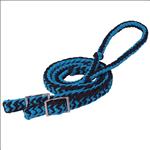8 FT WEAVER BRAIDED NYLON BARREL HORSE TACK REINS CONWAY BUCKLE BIT ENDS BLUE